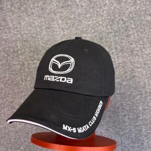 Mazda MX5 Miata Club Member Black Baseball Cap Embroidered Logo Adjustable Strap